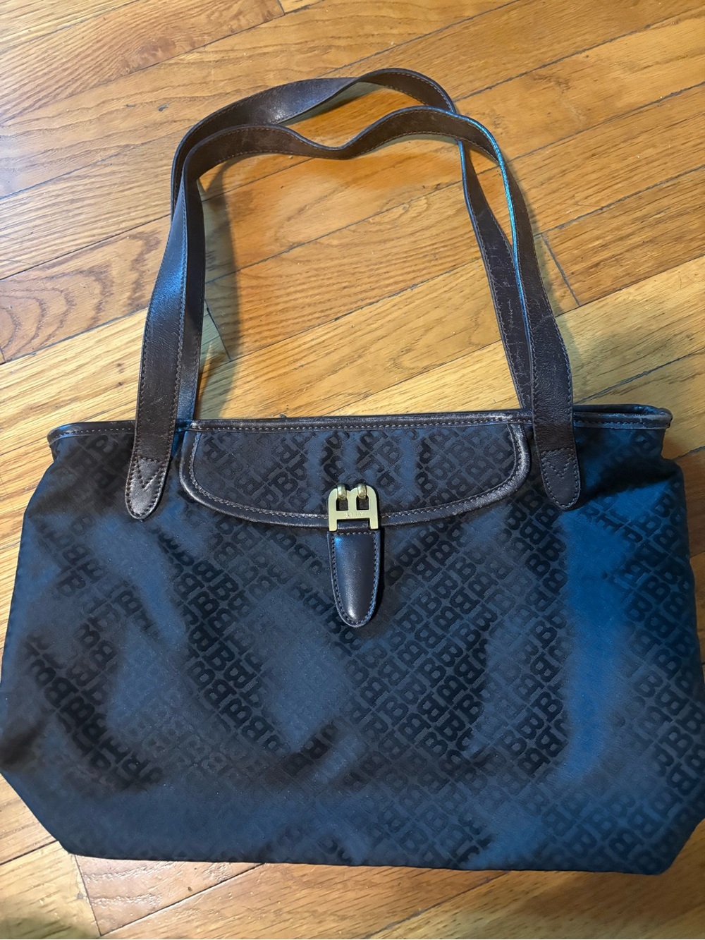 Bally Black Shoulder Tote with Gold Buckle - Picture 4 of 12